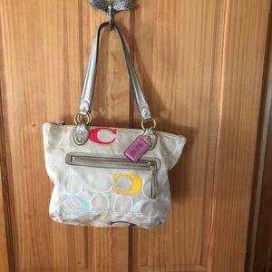Coach Purse beige with colored C